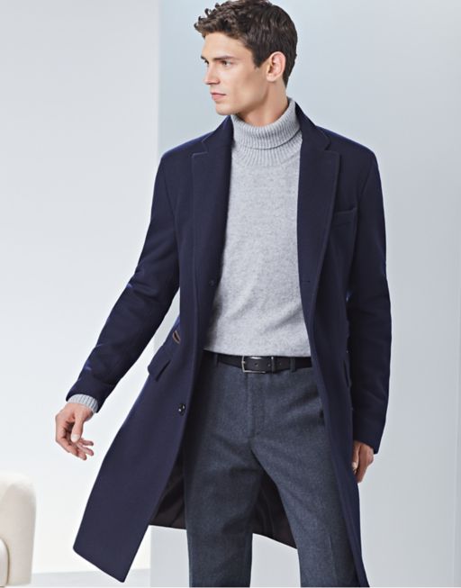 Smart casual look with wool pullover and coat by BOSS