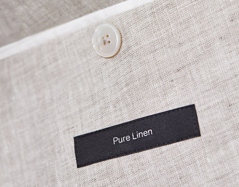 Pure linen label on linen blazer by BOSS