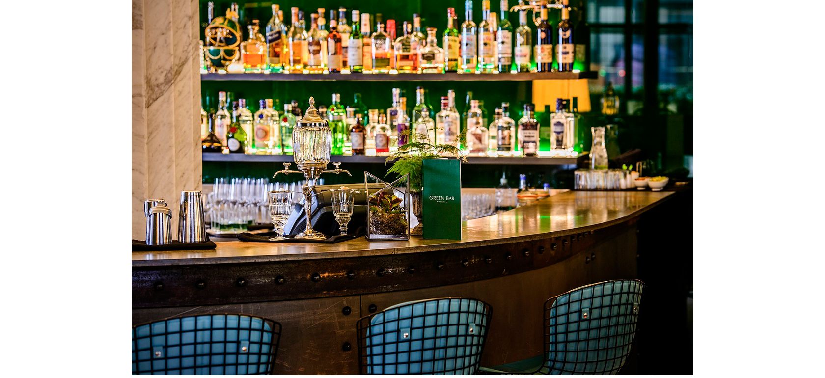 Interieur van Green Bar in Hotel Cafe Royal in Londen