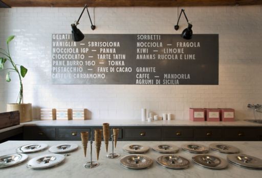 Pave Ice Cream Store in Milan from the inside