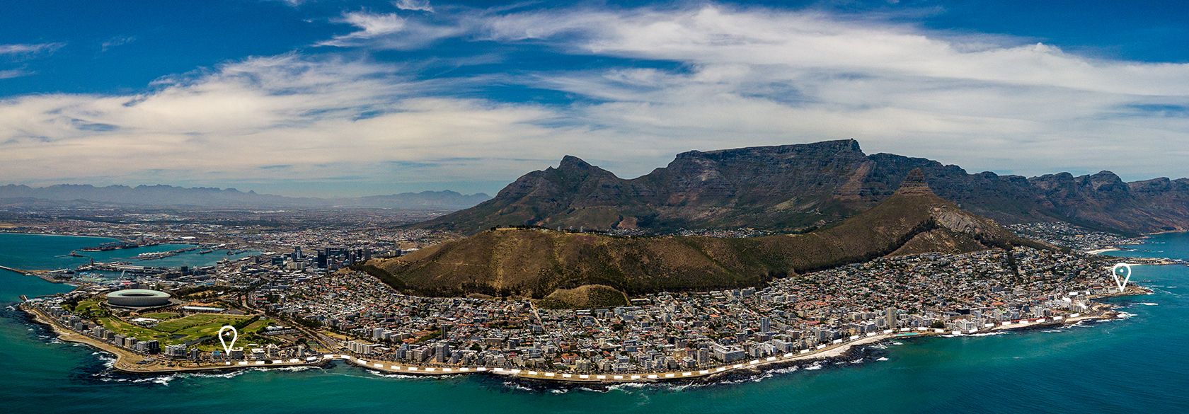 Birdeye view over Cape Town