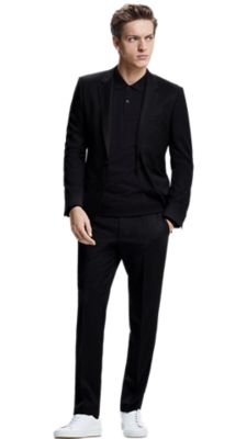 black suit casual look
