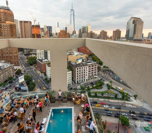 ルーフトップバーJIMMYの上空からの眺め。ソーホー、ニューヨークシティ