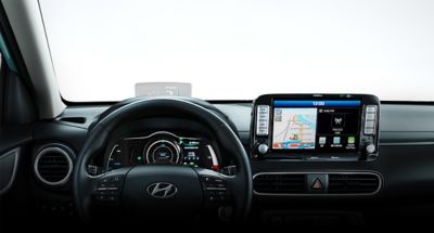 Ilustración de la alerta inteligente de límite de velocidad del nuevo Hyundai KONA Eléctrico.