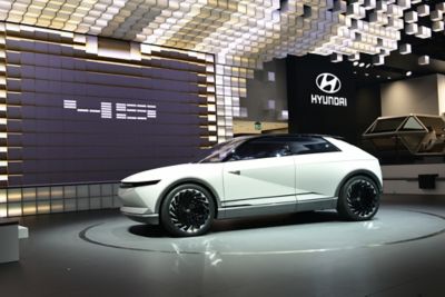 Image of Hyundai’s full electric concept car: 45, shown from the front.