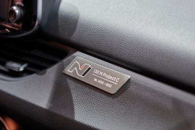 The all-new Hyundai i30 N Project C limited edition seen from the front.