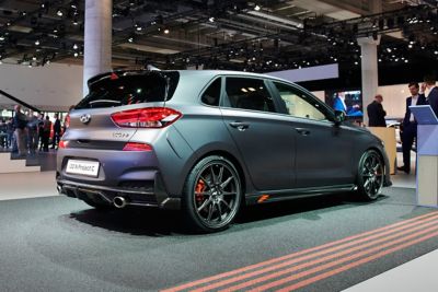 The all-new Hyundai i30 N Project C limited edition seen from the front.