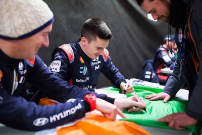 Le pilote Hyundai Motorsport Craig Breen et son copilote Paul Nagle.