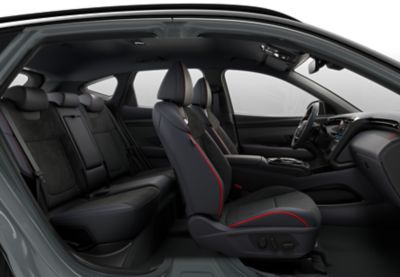 Detail of the all-new Hyundai TUCSON Hybrid N Line front seats.