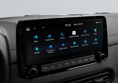 10.25" high definition touchscreen inside the Hyundai KONA N hot SUV