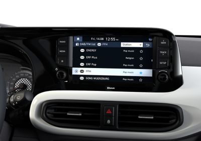 Display audio con pantalla de 8" en el i10.