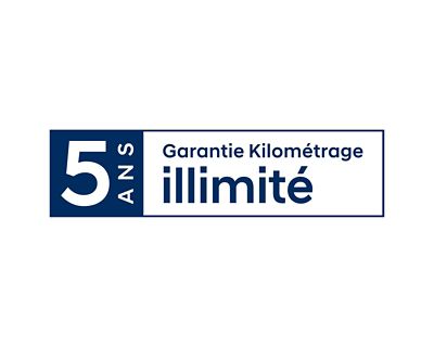 Logo de la garantie Hyundai kilométrage illimité 5 ans.