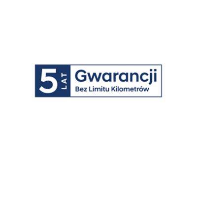 Logo gwarancji 5-lat bez limitu kilometrów. 