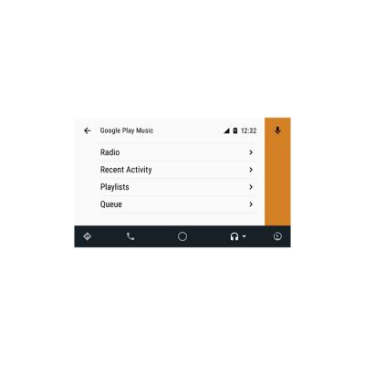 Screenshot van de muziekfunctie van Android Auto.