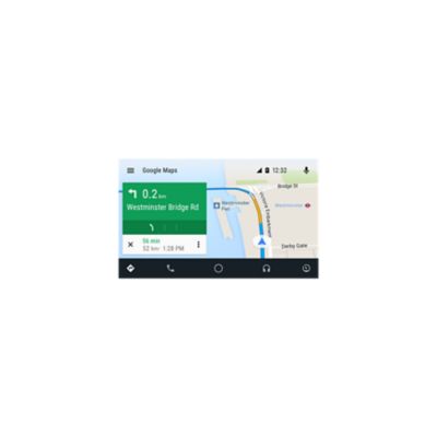 Screenshot of the navigation feature on Android Auto.