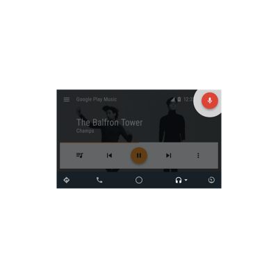 Screenshot of the voice control feature on Android Auto.