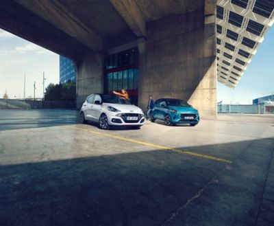 The All-New Hyundai i10 N Line and Hyundai i10 parked on street