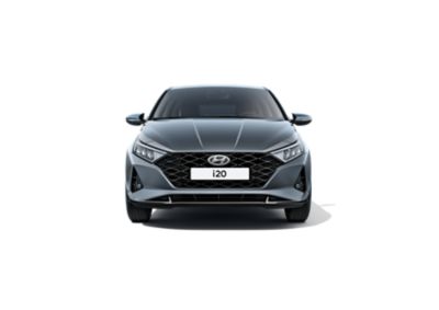 Close-up front view of the grille of the Hyundai i20