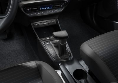 The all-new Hyundai i20 centre console with automatic gear shifter