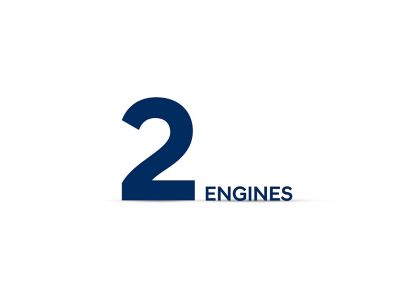 Black letters against a white background saying "4 engines".