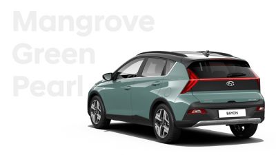 The different color options for the all-new Hyundai BAYON crossover SUV: Mangrove Green Pearl.