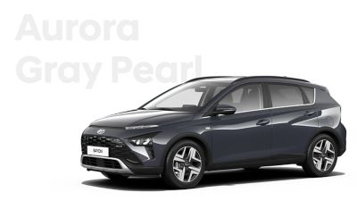 Różne opcje kolorystyczne dla całkowicie nowego crossovera SUV Hyundai BAYON: Aurora Gray Pearl.