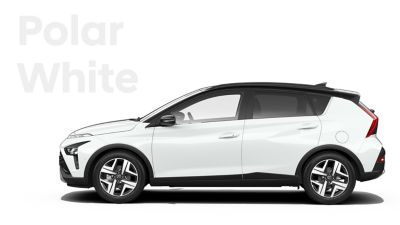 Teinte extérieure du SUV urbain Hyundai BAYON : Polar White.