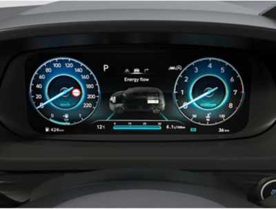 The 10.25’’ digital cluster in the Hyundai BAYON crossover SUV.