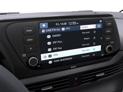 Das 8-Zoll-Touchscreen-Display des Hyundai BAYON.