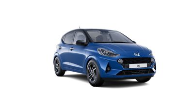 The various exterior color options for the Hyundai i10: Intense Blue Pearl.