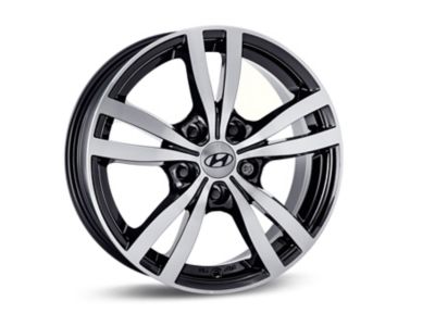 The 16″ five-double-spoke alloy wheel Asan in bi-colour, 6.5Jx16, suitable for 205/55 R16 tyres of the Hyundai i30.