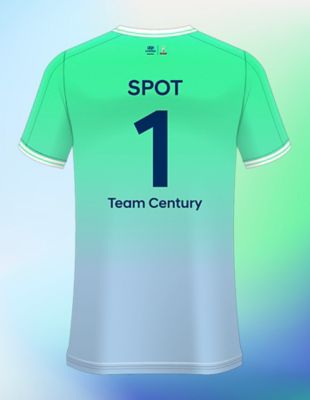 Maillot de la Team Century de Spot floqué du numéro 1.