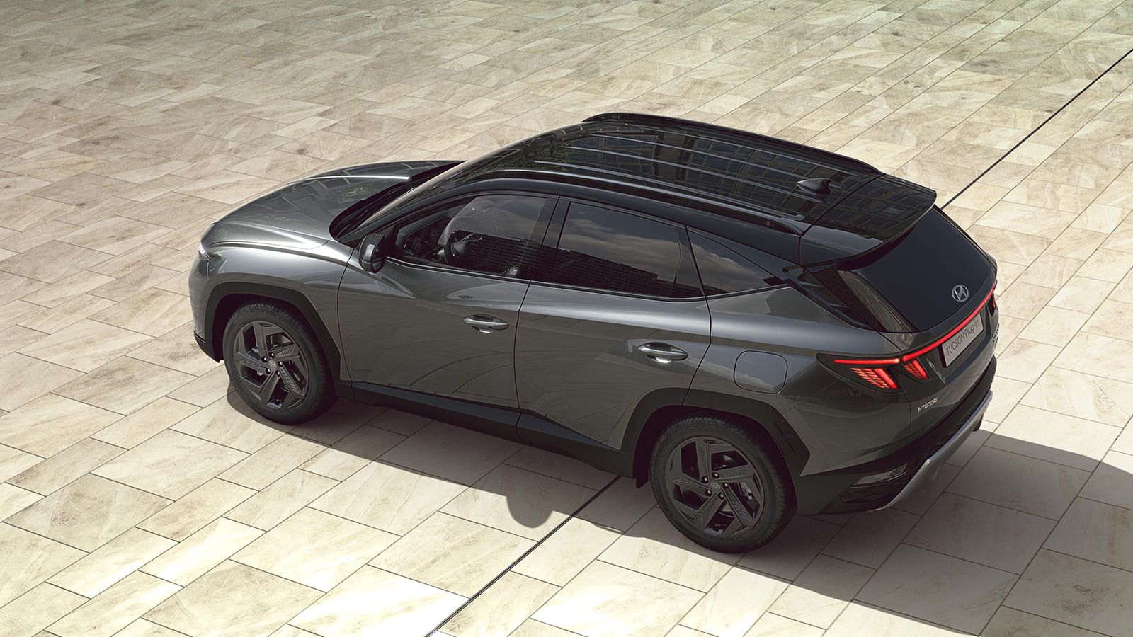 Hyundai TUCSON Plug-in Hybrid in Amazon Gray Metallic top view