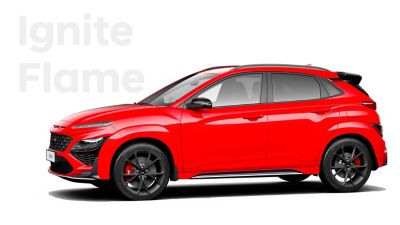 Hyundai KONA N performance SUV in Ignite Red.