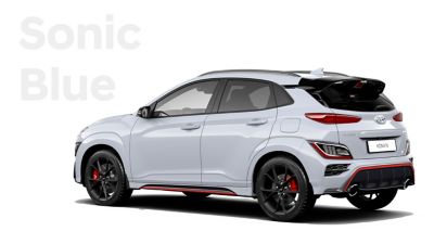 Hyundai KONA N performance SUV in Sonic Blue.