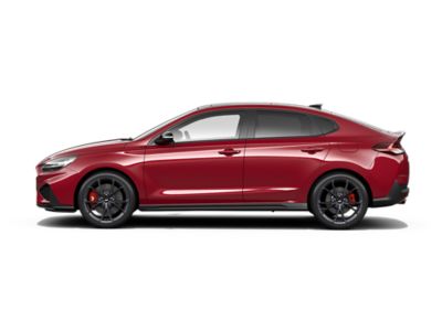 Opciones de color del nuevo Hyundai i30 Fastback N: Sunset Red Pearl.