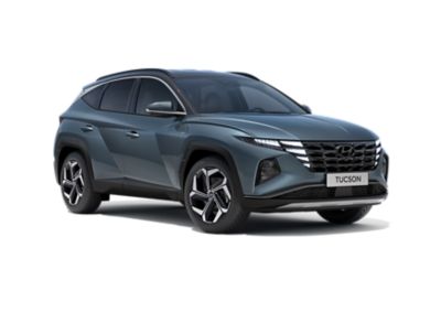 Kompaktowy SUV Hyundai Tucson na zdjęciu z przodu.