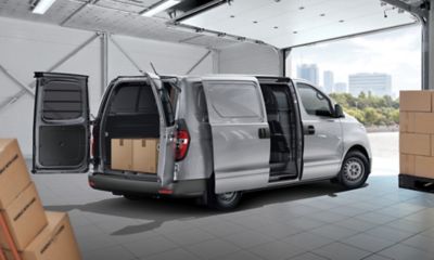 The Hyundai H-1 cargo area.