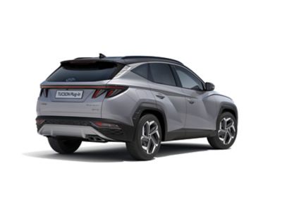 De nieuwe Hyundai TUCSON Plug-in Hybrid compacte SUV gezien van de opzij, met zijn sportieve looks.