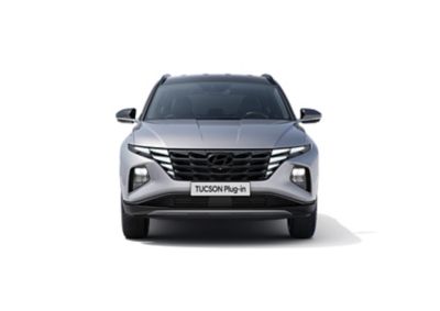 Nowy kompaktowy SUV Hyundai TUCSON Plug-in Hybrid – ujęcie z przedu.