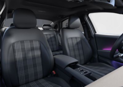 The exclusive Grey Tartan fabric on the seats of the Hyundai IONIQ 6 First Edition