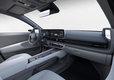 Blick auf das Hanschuhfach und den Armaturenbereich eines Hyundai IONIQ 6.