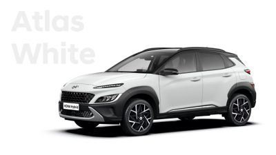 Nowa, zachwycająca gama kolorów Nowego Hyundaia Kona Hybrid: Atlas White.