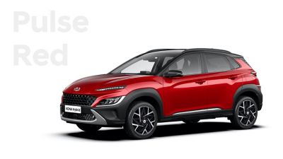 The new great variety of colour options of the new Hyundai Kona Hybrid: Pulse Red.