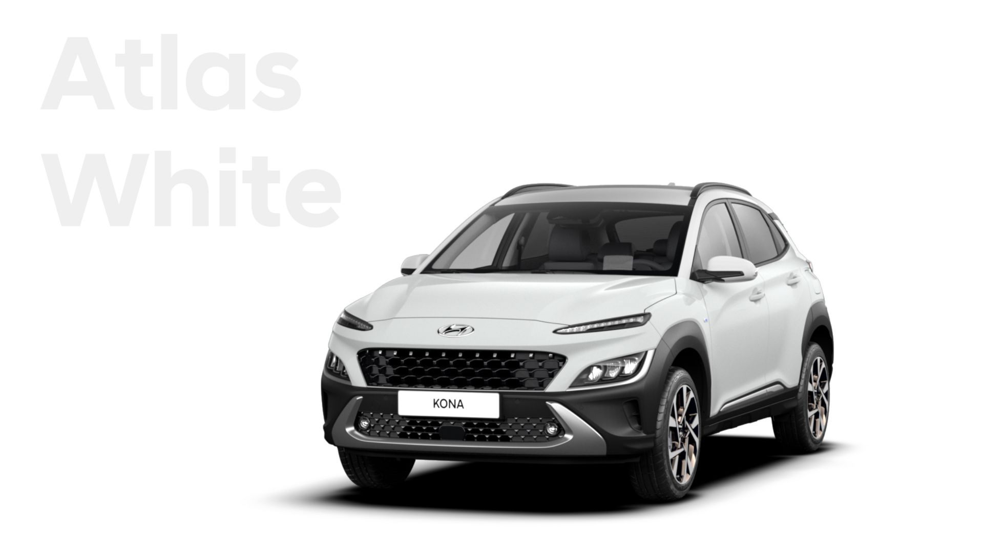 The new great variety of colour options of the new Hyundai Kona: Atlas White.