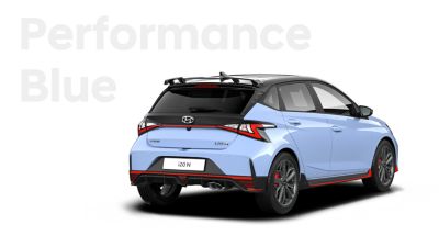 Nouvelle Hyundai i20 N dans sa teinte Performance Blue.