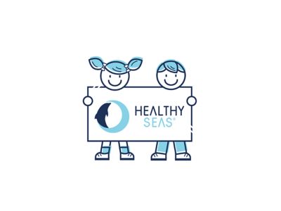 Healthy Seas logo with two cartoon children.