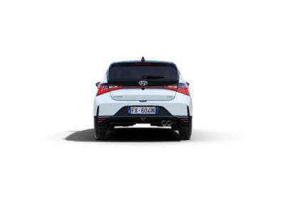 Paraurti posteriore e doppi tubi di scarico di Nuova Hyundai i20 N Line.