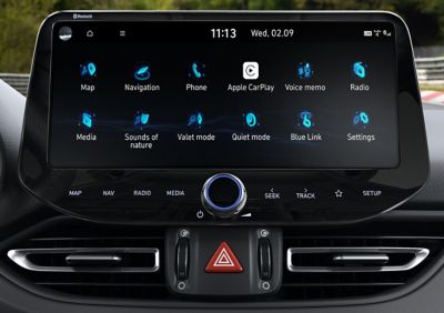 Pantalla de la pantalla táctil del nuevo Hyundai i30 N. 