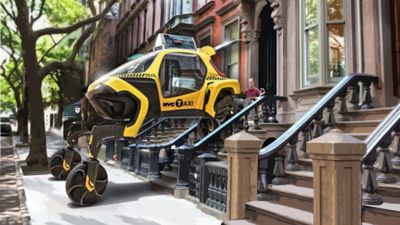 Hyundai Elevate Taxi per prendere una persona direttamente da casa sua